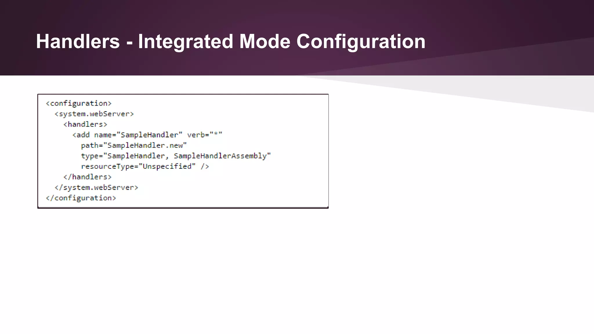Handlers - Integrated Mode Configuration
 