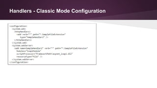 Handlers - Classic Mode Configuration
 