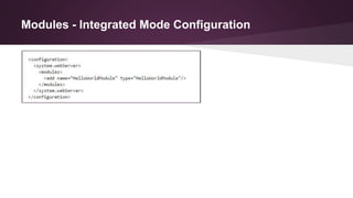 Modules - Integrated Mode Configuration
 