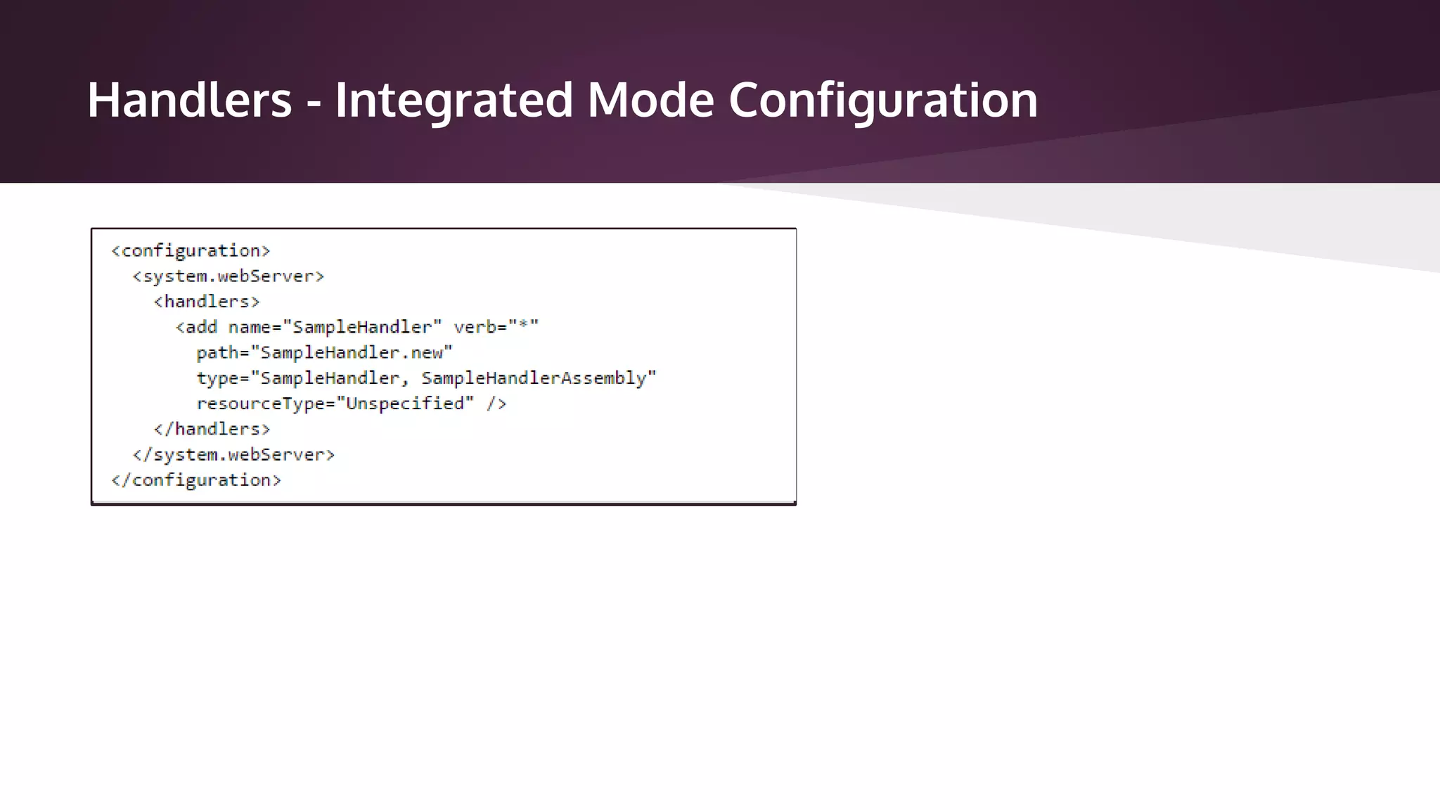 Handlers - Integrated Mode Configuration
 