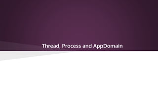 Thread, Process and AppDomain
 