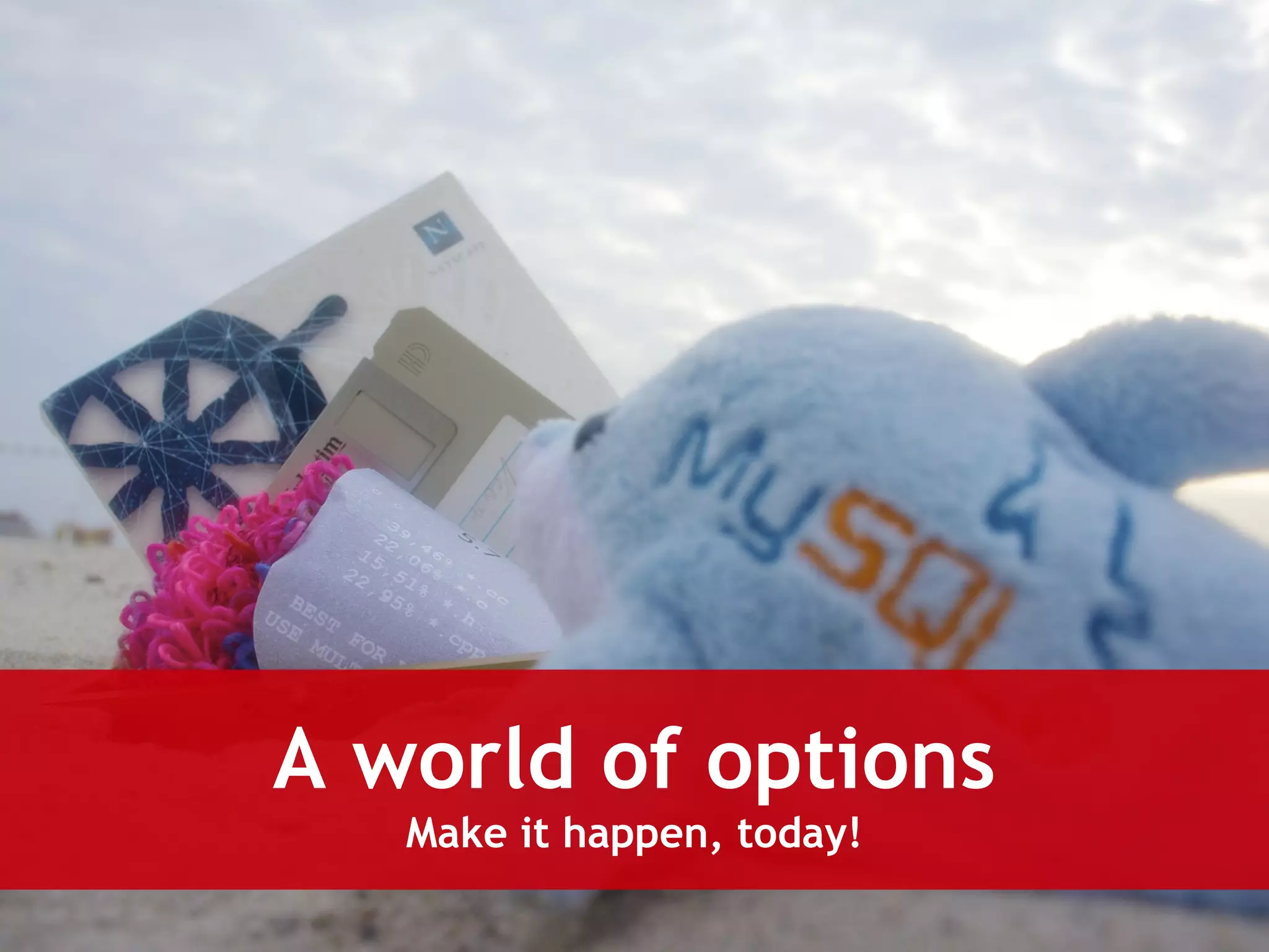 A world of options 
Make it happen, today! 
 