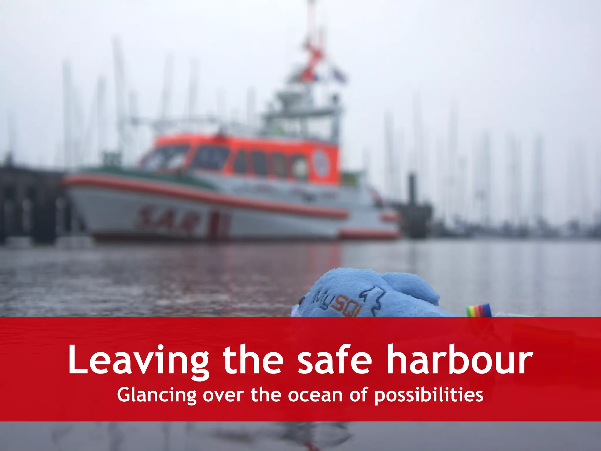 Leaving the safe harbour 
Glancing over the ocean of possibilities 
 