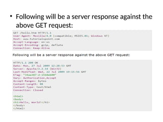 • Following will be a server response against the
above GET request:
 