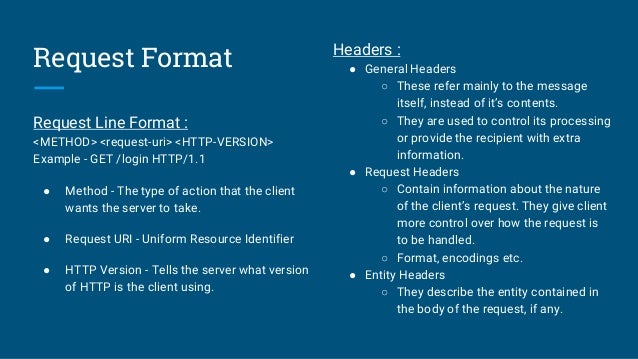 HTTP request and response