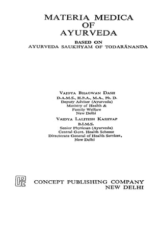 Materia Medica of Ayurveda, Free eBook