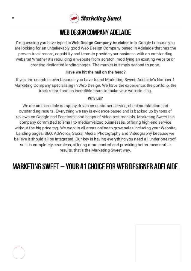 Web Design Adelaide - Professional Website Designer - Marketing Sweet