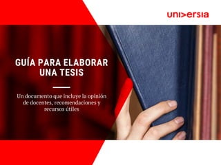 GUIA PARA ELABORAR TESIS Y PROYECTOS DE GRADO | PDF