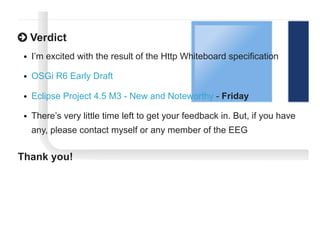 HTTP Whiteboard - OSGI Compendium 6.0 - How web apps should have been ...
