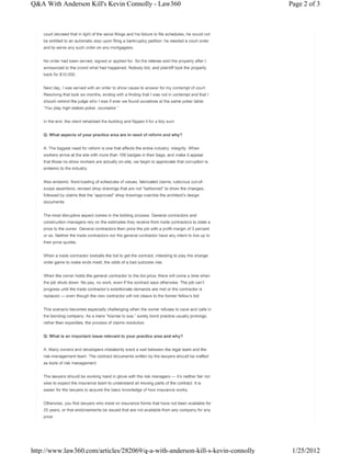 Q&A With Anderson Kill's Kevin Connolly - Law360                                Page 2 of 3




http://www.law360.com/articles/282069/q-a-with-anderson-kill-s-kevin-connolly    1/25/2012
 