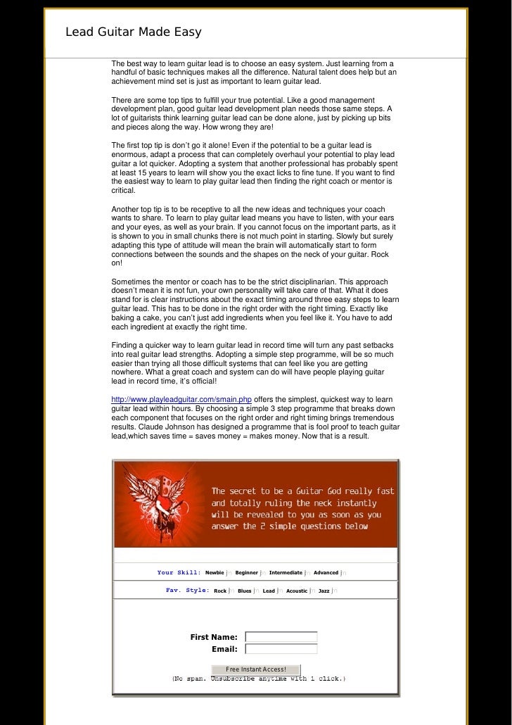 Lead Guitar Made Easy - lead guitar made easy the best way to learn guitar lead is to choose an easy