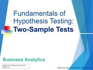 Hypothesis Test _Two-sample t-test, Z-test, Proportion Z-test | PPTX