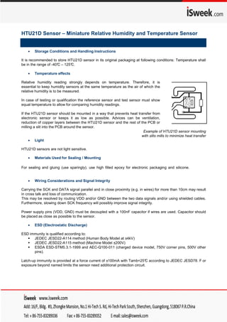 HTU21D humidity and temperature sensor | PDF