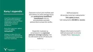 Fyrirmyndarþjónusta – Virðing – Áreiðanleiki
Zapisanie na kurs jest możliwe pod
warunkiem że celem danego kursu
jest podniesienie kwalifikacji
zawodowych oraz że
wnioskodawca posiada
potwierdzone prawo do zasiłku.
Stypendia naukowe są
przyznawane na częściowe
pokrycie czesnego za kursy inne
niż oferowane przez UP (kursy do
wyboru)
Dofinansowanie
do kursów może być maksymalnie
75% opłaty za kurs,
lub maksymalnie 80.000 kr. rocznie.
Więcej informacji o kursach i
dofinansowaniach na stronie
Urzędu Pracy: Námsstyrkir
Kursy i stypendia
Urząd Pracy organizuje kursy w
celu podniesienia kwalifikacji
zawodowych i innych kwalifikacji
zwiększających szansę na
podjęcie lub utrzymanie
zatrudnienia.
Kursy, które organizuje i ogłasza
Urząd Pracy (kursy
obowiązkowe).
Dostępne są takze różne inne
kursy, które nie są obowiązkowe
a osoby poszukujące pracy mogą
starać się o rejestrację.
 