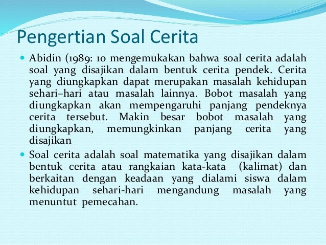 Membahas soal cerita yang terdapat pada soal ujian