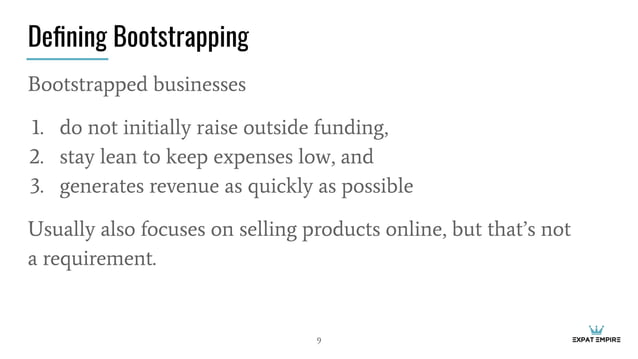 Introduction to Bootstrapping and How I Did It | PPT