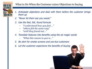  Treat each person and his requests as unique and specialWhat to Do When the Customer Can’t Make Up His MindMake sure that the customer has the authority to make a buying decisionAsk, listen, and learn before recommendingMake a recommendation and tell the customer whyDon’t give the customer too many optionsBe caring, confident, and decisive in your tone of voice and behaviour