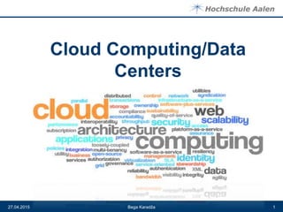 Cloud Computing/Data
Centers
27.04.2015 1Bega Karadža
 
