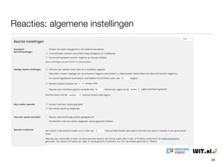 WordPress - deel 2
5. reacties/trackbacks
28
 