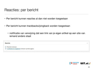 Reacties: algemene instellingen
29
 