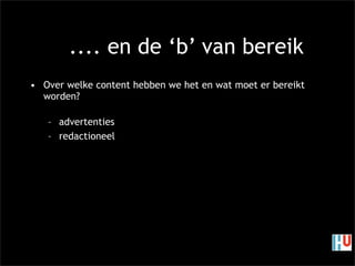 HU tweede avond crossmedia