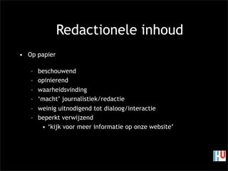 HU tweede avond crossmedia