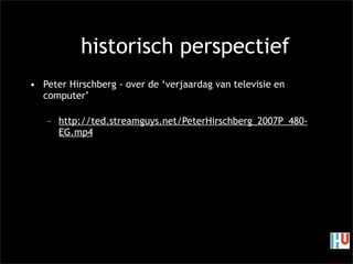 HU tweede avond crossmedia