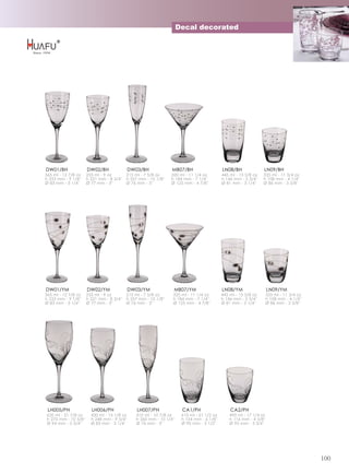Decal decorated




DW01/BH               DW02/BH                DW03/BH            MB07/BH                    LN08/BH              LN09/BH
365 ml - 12 7/8 oz    255 ml - 9 oz      215 ml - 7 5/8 oz      320 ml - 11 1/4 oz         445 ml - 15 5/8 oz   335 ml - 11 3/4 oz
h 233 mm - 9 1/8''    h 221 mm - 8 3/4'' h 257 mm - 10 1/8''    h 184 mm - 7 1/4''         h 146 mm - 5 3/4''   h 108 mm - 4 1/4''
Ø 83 mm - 3 1/4''     Ø 77 mm - 3''      Ø 76 mm - 3''          Ø 125 mm - 4 7/8''         Ø 81 mm - 3 1/4''    Ø 86 mm - 3 3/8''




DW01/YM               DW02/YM                DW03/YM             MB07/YM                   LN08/YM                  LN09/YM
365 ml - 12 7/8 oz    255 ml - 9 oz      215 ml - 7 5/8 oz       320 ml - 11 1/4 oz        445 ml - 15 5/8 oz   335 ml - 11 3/4 oz
h 233 mm - 9 1/8''    h 221 mm - 8 3/4'' h 257 mm - 10 1/8''     h 184 mm - 7 1/4''        h 146 mm - 5 3/4''   h 108 mm - 4 1/4''
Ø 83 mm - 3 1/4''     Ø 77 mm - 3''      Ø 76 mm - 3''           Ø 125 mm - 4 7/8''        Ø 81 mm - 3 1/4''    Ø 86 mm - 3 3/8''




 LH005/PH               LH006/PH                LH007/PH              CA1/PH                   CA2/PH
620 ml - 21 7/8 oz      430 ml - 15 1/8 oz     310 ml - 10 7/8 oz     610 ml - 21 1/2 oz       490 ml - 17 1/4 oz
h 270 mm - 10 5/8''     h 248 mm - 9 3/4''     h 260 mm - 10 1/4''    h 154 mm - 6 1/8''       h 116 mm - 4 5/8''
Ø 94 mm - 3 3/4''       Ø 83 mm - 3 1/4''      Ø 76 mm - 3''          Ø 90 mm - 3 1/2''        Ø 95 mm - 3 3/4''




                                                                                                                                     100
 