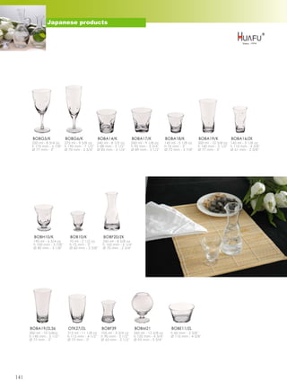 Japanese products




        BOBG5/K              BOBG6/K              BOBA14/K             BOBA17/K               BOBA18/K            BOBA19/K           BOBA16/ZK
       250 ml - 8 3/4 oz  275 ml - 9 5/8 oz  240 ml - 8 1/2 oz         260 ml - 9 1/8 oz      145 ml - 5 1/8 oz   300 ml - 10 5/8 oz 145 ml - 5 1/8 oz
       h 175 mm - 6 7/8'' h 190 mm - 7 1/2'' h 88 mm - 3 1/2''         h 95 mm - 3 3/4''      h 76 mm - 3''       h 140 mm - 5 1/2'' h 110 mm - 4 3/8''
       Ø 77 mm - 3''      Ø 70 mm - 2 3/4'' Ø 83 mm - 3 1/4''          Ø 89 mm - 3 1/2''      Ø 72 mm - 2 7/8''   Ø 77 mm - 3''      Ø 61 mm - 2 3/8''




        BOBH10/K              BOB10/K               BOBF20/ZK
        190 ml - 6 3/4 oz     70 ml - 2 1/2 oz      245 ml - 8 5/8 oz
        h 100 mm - 3 7/8''    h 75 mm - 3''         h 160 mm - 6 1/4''
        Ø 80 mm - 3 1/8''     Ø 60 mm - 2 3/8''     Ø 70 mm - 2 3/4''




      BOBA19/ZL36             OTK27/ZL             BOBF39                BOBM21                   BOBE11/ZL
      300 ml - 10 5/8oz      315 ml - 11 1/8 oz    105 ml - 3 3/4 oz     360 ml - 12 5/8 oz      h 60 mm - 2 3/8''
      h 140 mm - 5 1/2''     h 115 mm - 4 1/2''    h 90 mm - 3 1/2''     h 120 mm - 4 3/4''      Ø 110 mm - 4 3/8''
      Ø 77 mm - 3''          Ø 75 mm - 3''         Ø 63 mm - 2 1/2''     Ø 95 mm - 3 3/4''




141
 