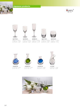 Japanese products




      QG79/KS              QG78/KS            QG80/KS              QG77/KX                QG76/KX
      260 ml - 9 1/8 oz    190 ml - 6 3/4 oz  175 ml - 6 1/8 oz    310 ml - 10 7/8 oz    315 ml - 11 1/8 oz
      h 185 mm - 7 1/4''   h 164 mm - 6 1/2'' h 200 mm - 7 7/8''   h 125 mm - 4 7/8''    h 84 mm - 3 1/4''
      Ø 72 mm - 2 7/8''    Ø 66 mm - 2 5/8'' Ø 64 mm - 2 1/2''     Ø 69 mm - 2 3/4''     Ø 84 mm - 3 1/4''




      JH06NP/B                 JH06NP/G                   JH03NP/B                      JH13NP
      h 161 mm - 6 3/8''      h 161 mm - 6 3/8''         h 125 mm - 4 7/8''             h 198 mm - 7 3/4''
      Ø 101 mm - 4''          Ø 101 mm - 4''             Ø 96 mm - 3 3/4''              Ø 87 mm - 3 3/8''




143
 
