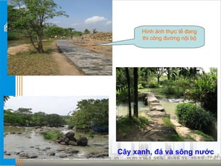 Cây xanh, đ á  và sông nước Hình ảnh thực tế đang thi công đường nội bộ 