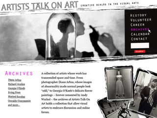 Artists Talk On Art Archives Page