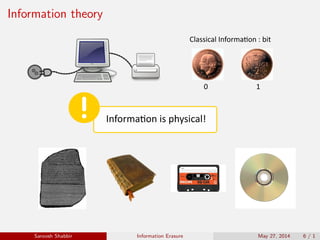 Thermodynamic implications of information erasure | PDF