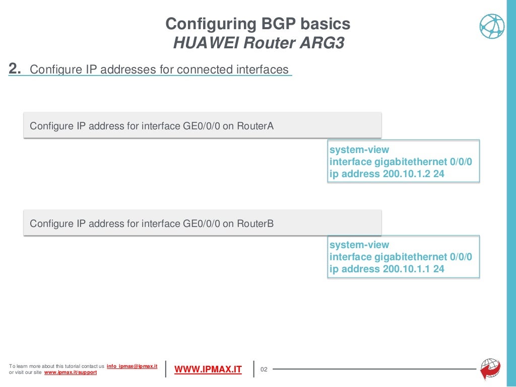 Huawei ARG3 Router How To Configuring BGP basics