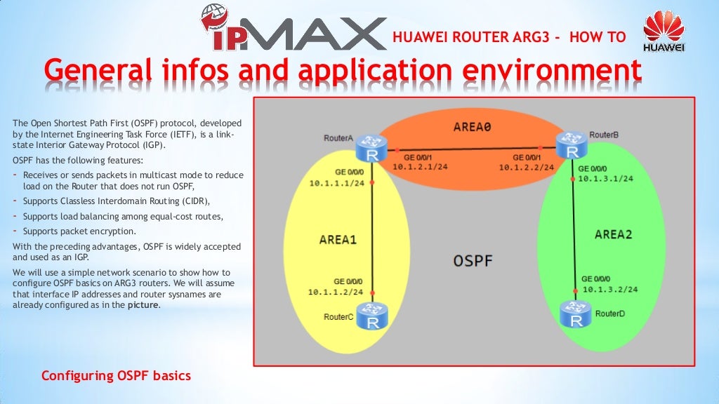 Huawei ARG3 Router How To Configuring OSPF basics