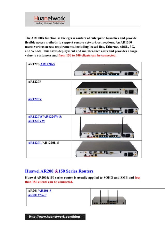 Huawei AR Series Routers Application Comparison and Overview | DOC ...
