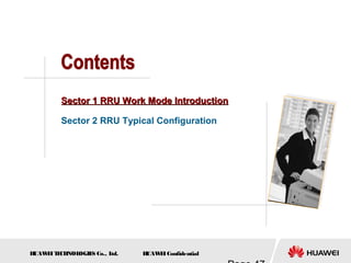 H
UAW
E
IT
E
CH
NOL
OGIE
S Co., L
td. H
UAW
E
IConfidential
Sector 1 RRU Work Mode Introduction
Sector 1 RRU Work Mode Introduction
Sector 2 RRU Typical Configuration
 