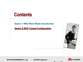 H
UAW
E
IT
E
CH
NOL
OGIE
S Co., L
td. H
UAW
E
IConfidential
Sector 1 RRU Work Mode Introduction
Sector 2 RRU Typical Configuration
Sector 2 RRU Typical Configuration
 