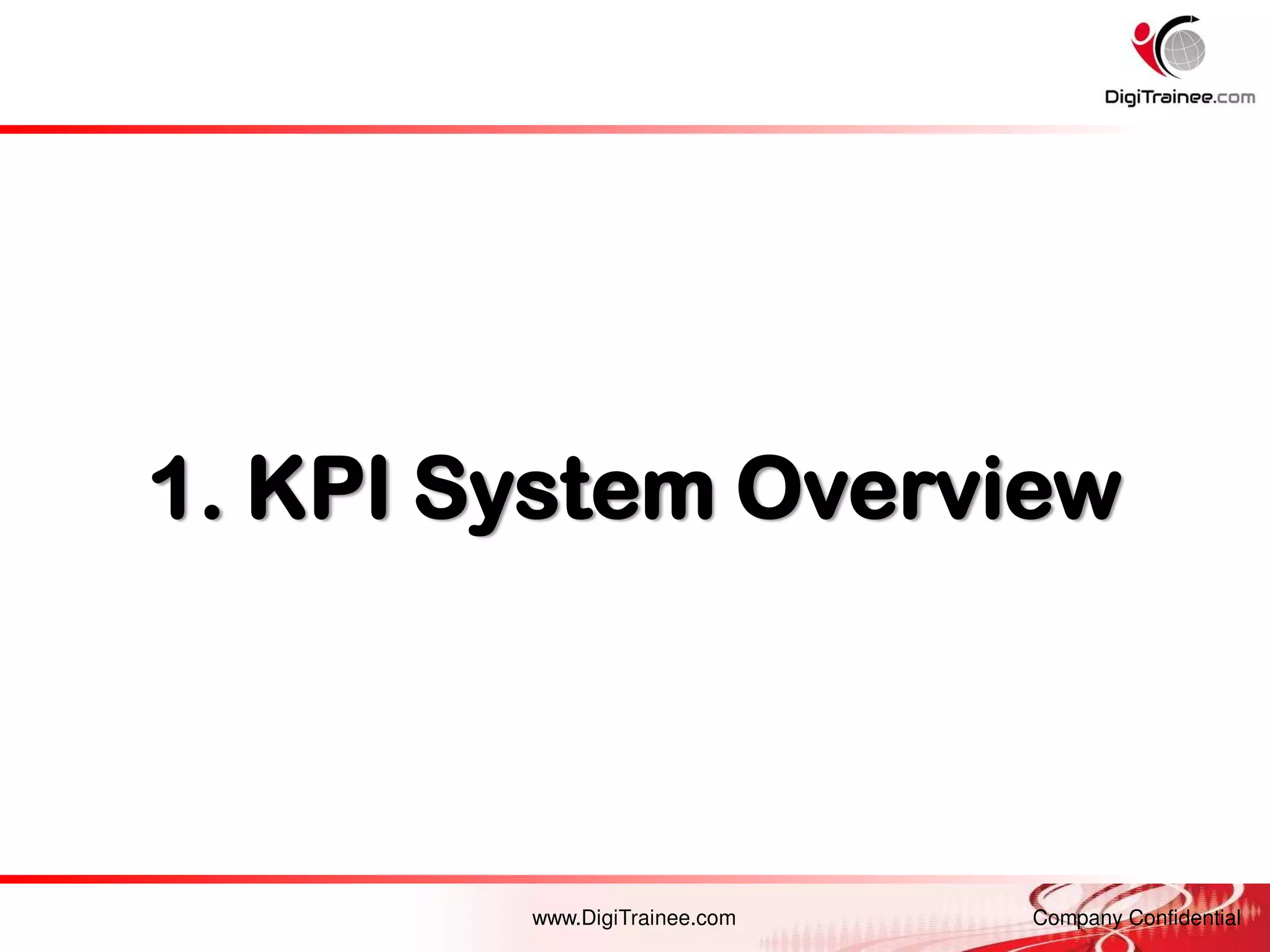 www.DigiTrainee.com Company Confidential
1. KPI System Overview
 