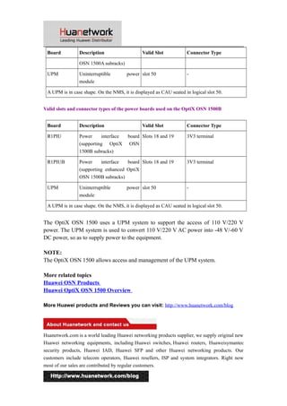 Huawei opti x osn 1500 boards | DOC