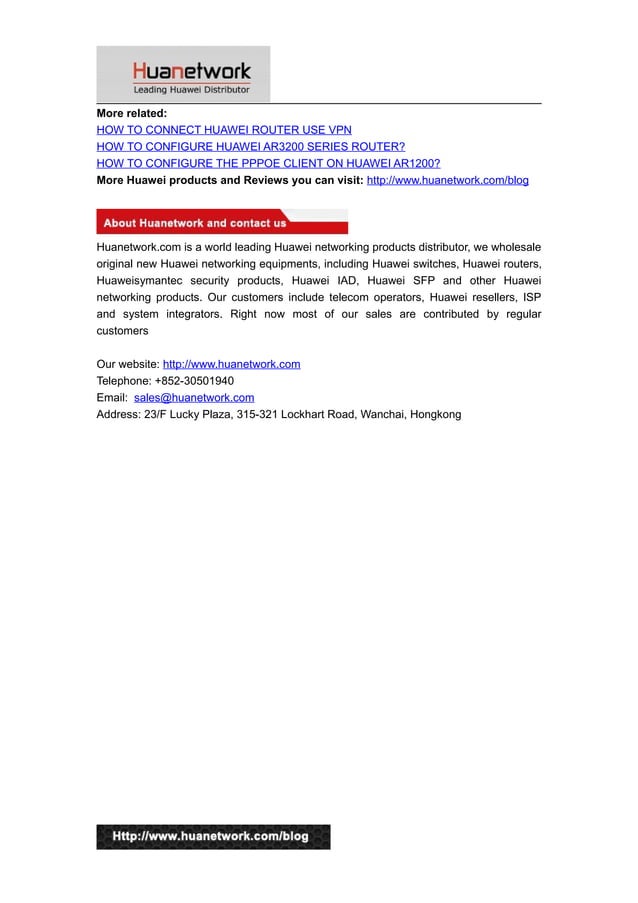 Huawei Router Basic Configuration Command PDF