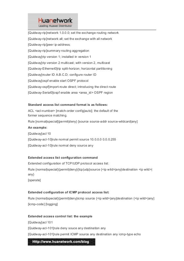 Huawei router common commands