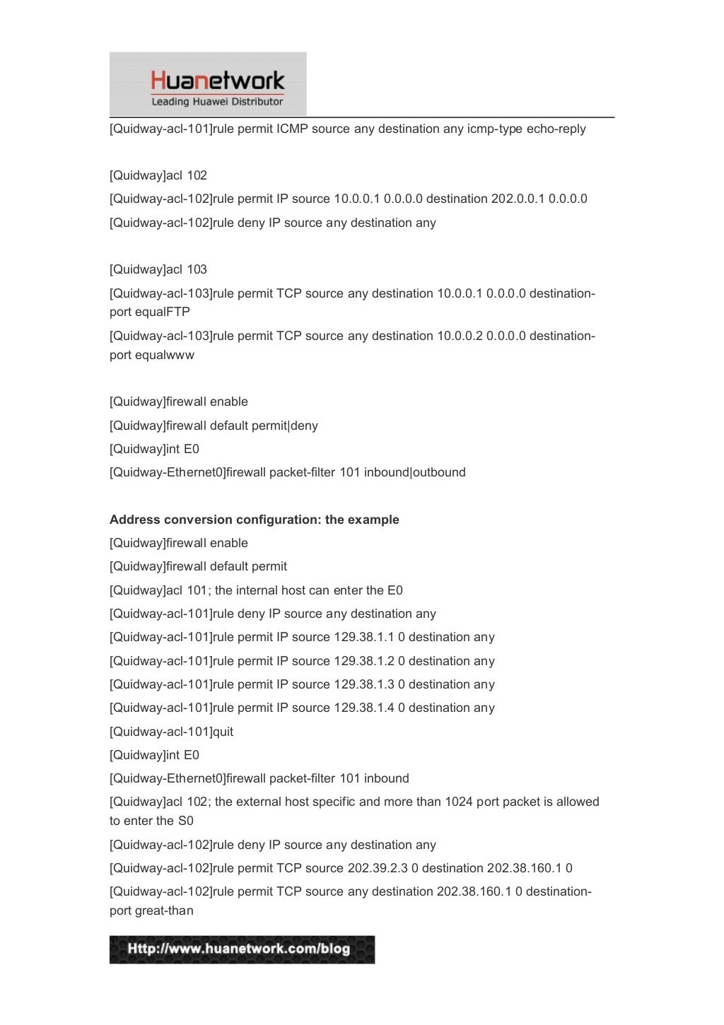 Huawei router common commands