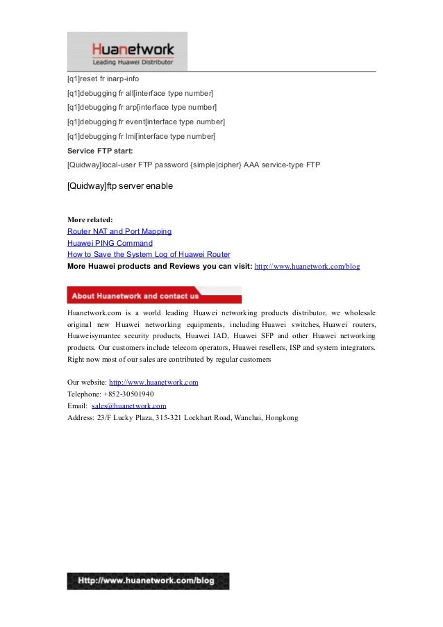 Huawei router common commands