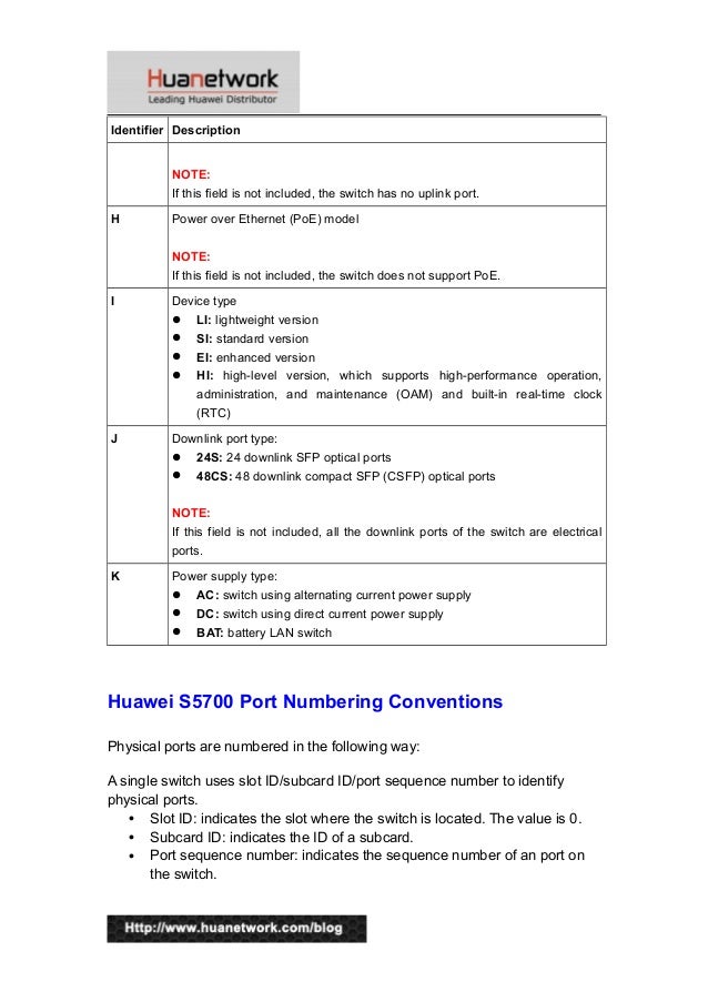 Huawei s5700 naming conventions and port numbering conventions