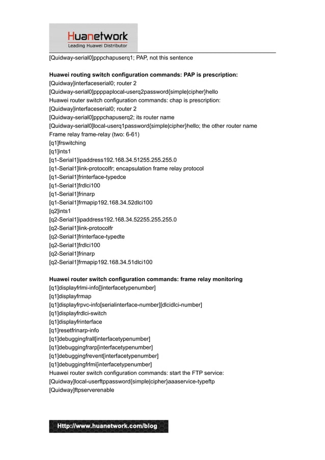 Huawei switch configuration commands