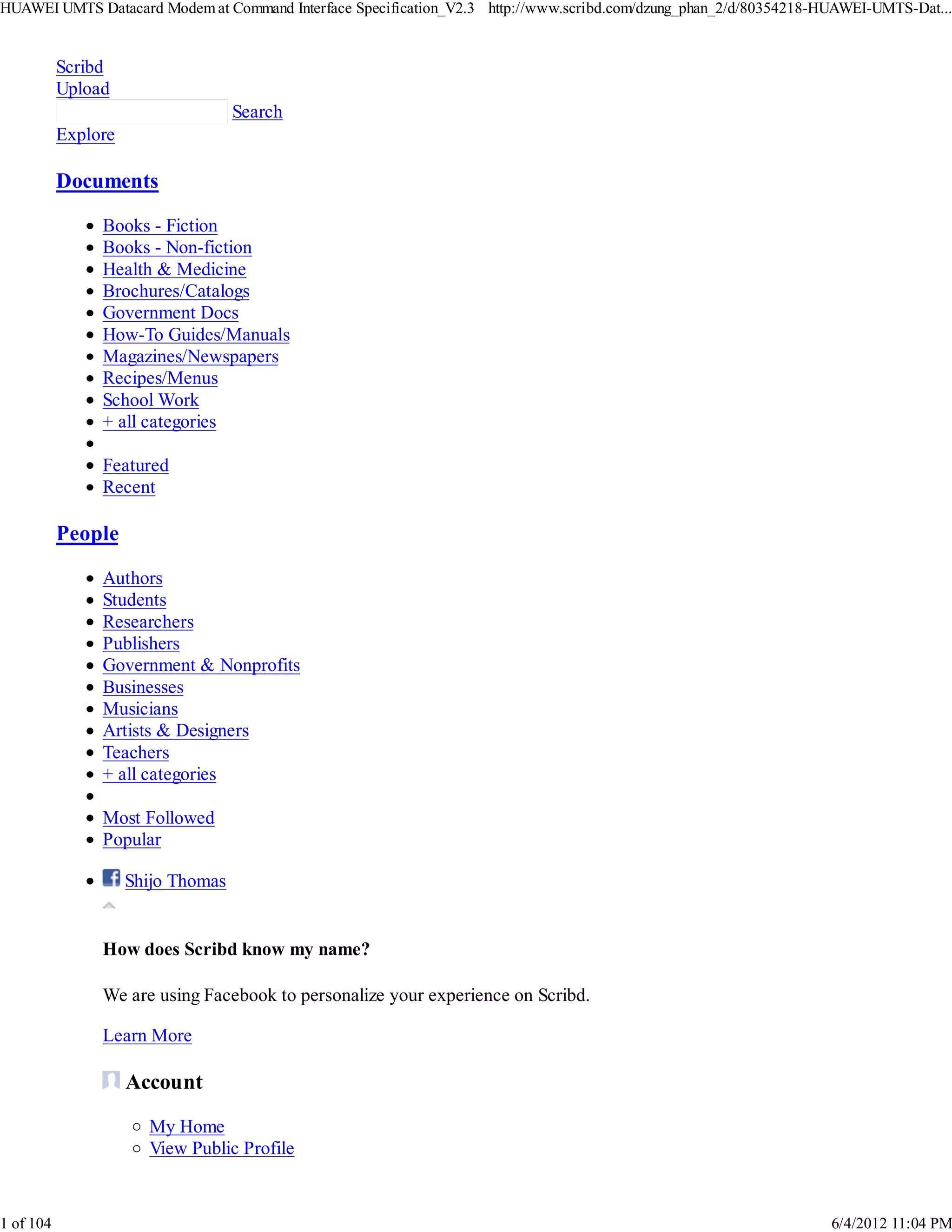 Huawei Umts Datacard Modem At Command Interface Specification V2 Pdf