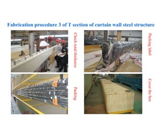 Fabrication procedure 3 of T section of curtain wall steel structure
Checktotalthickness
PackinglabelCoverthebox
Packing
 