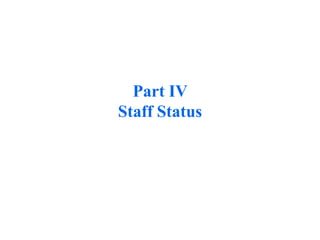 Part IV
Staff Status
 
