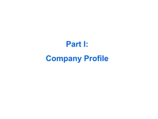 Part I:
Company Profile
 